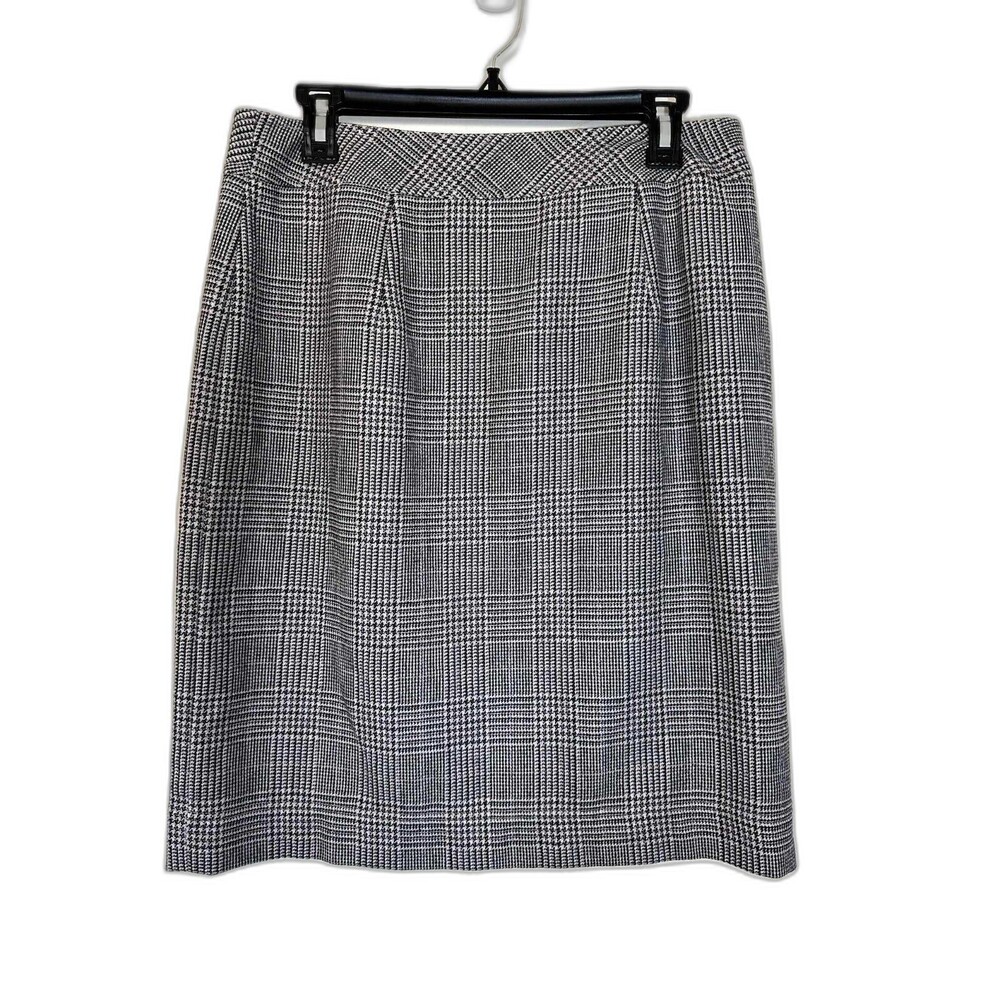 346 Brooks Brothers Women's Gray 60% Wool Plaid Lined Wrap Skirt Size 10